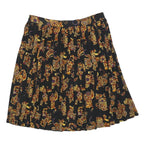 SK & COMPANY Womens Black Floral Pleated Knee Length Polyester Blend Skirt Size