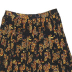 SK & COMPANY Womens Black Floral Pleated Knee Length Polyester Blend Skirt Size