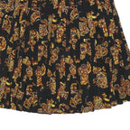 SK & COMPANY Womens Black Floral Pleated Knee Length Polyester Blend Skirt Size