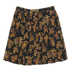 SK & COMPANY Womens Black Floral Pleated Knee Length Polyester Blend Skirt Size