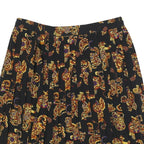 SK & COMPANY Womens Black Floral Pleated Knee Length Polyester Blend Skirt Size