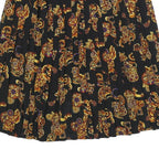 SK & COMPANY Womens Black Floral Pleated Knee Length Polyester Blend Skirt Size