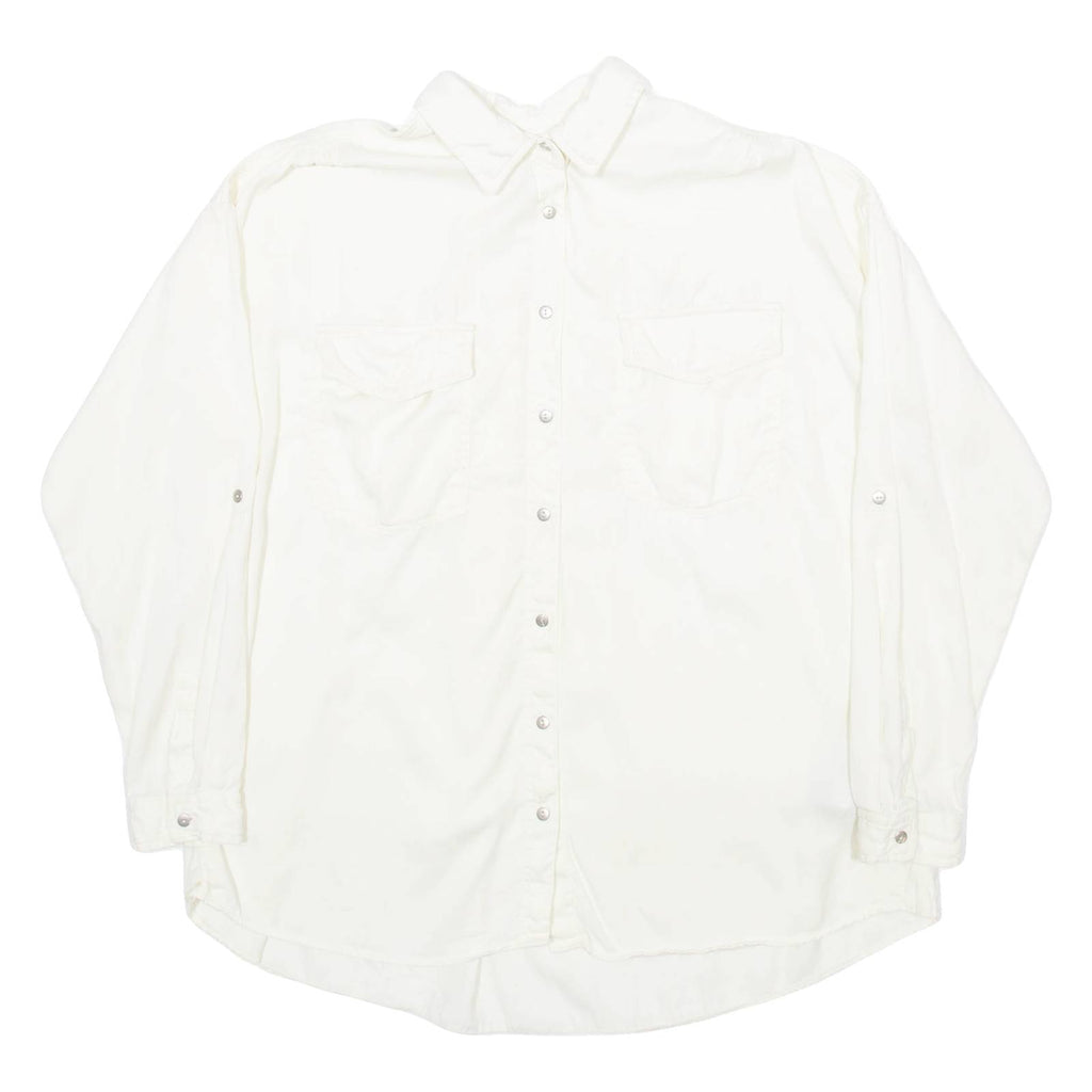 ZARA Womens Shirt Cream Collared Long Sleeve S