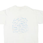 ONEITA Mens White Cotton Blend Graphic T-Shirt 2XL Short Sleeve Crew Neck