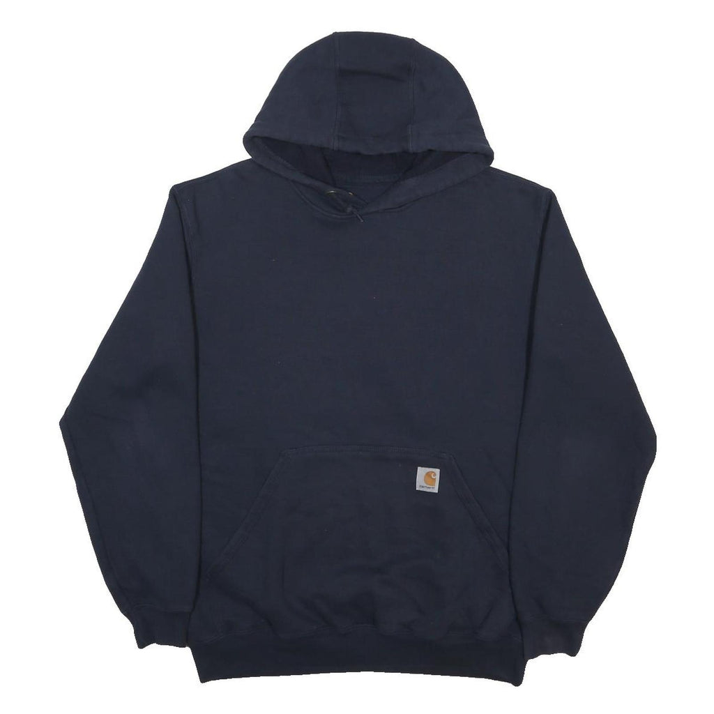 CARHARTT Mens Navy Pullover Hoodie M Workwear Cotton Blend Casual Sweatshirt