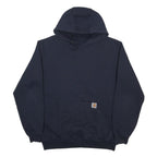 CARHARTT Mens Navy Pullover Hoodie M Workwear Cotton Blend Casual Sweatshirt