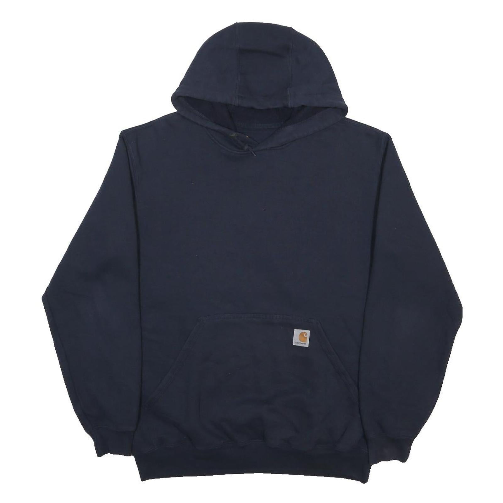 CARHARTT Mens Navy Pullover Hoodie M Workwear Cotton Blend Casual Sweatshirt