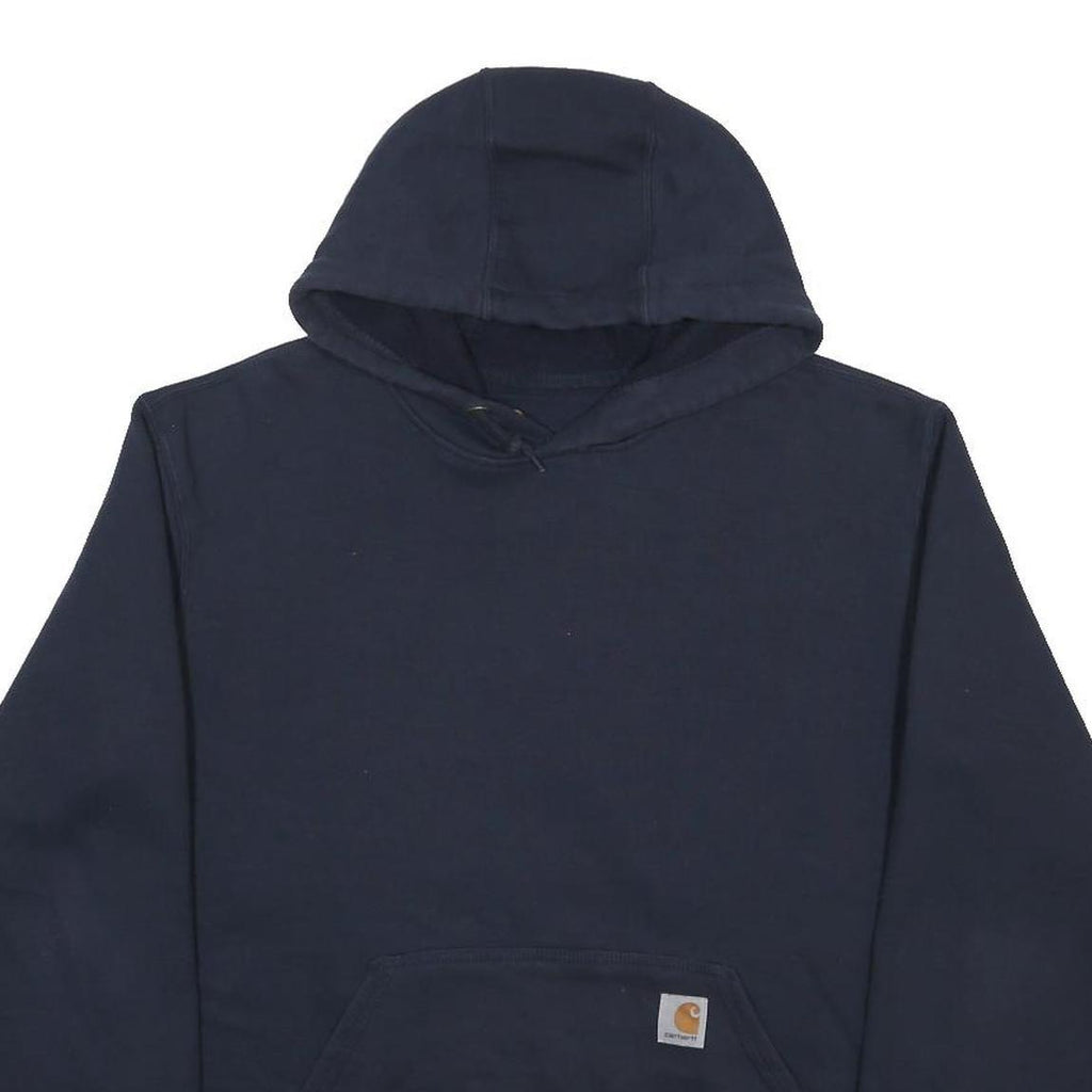 CARHARTT Mens Navy Pullover Hoodie M Workwear Cotton Blend Casual Sweatshirt