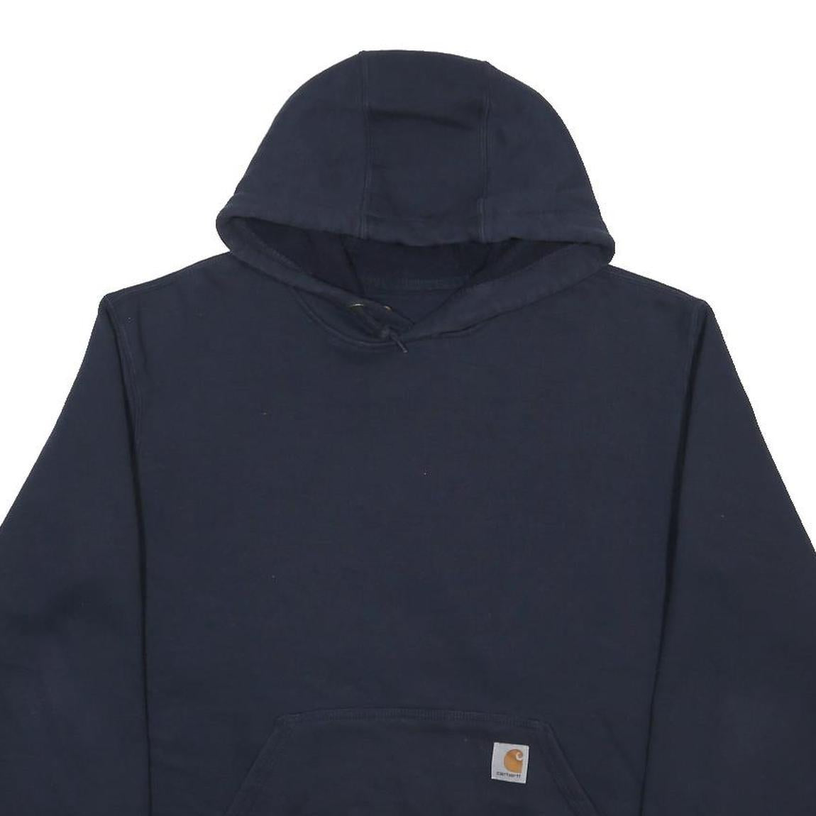 CARHARTT Mens Navy Pullover Hoodie M Workwear Cotton Blend Casual Sweatshirt