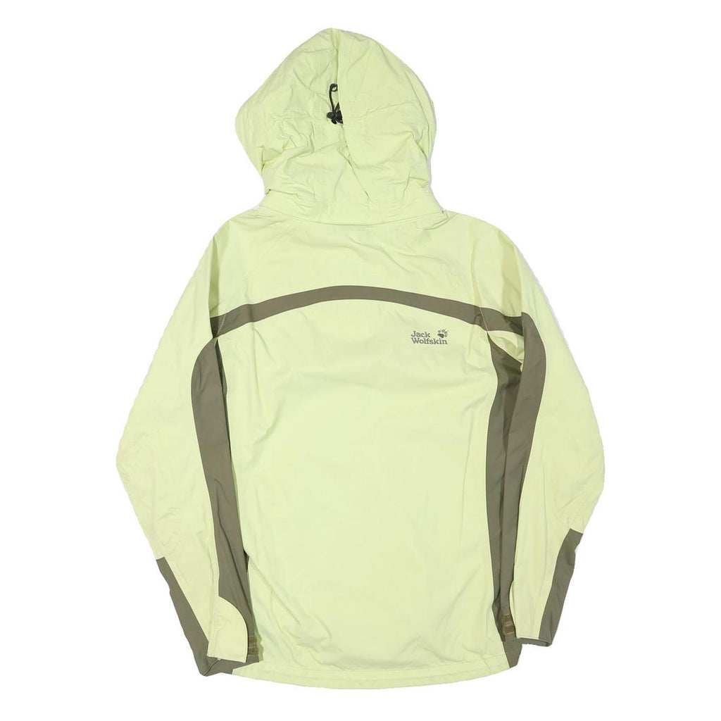 JACK WOLFSKIN Womens Yellow & Green Outdoor Jacket UK 8 Polyester Blend Zip