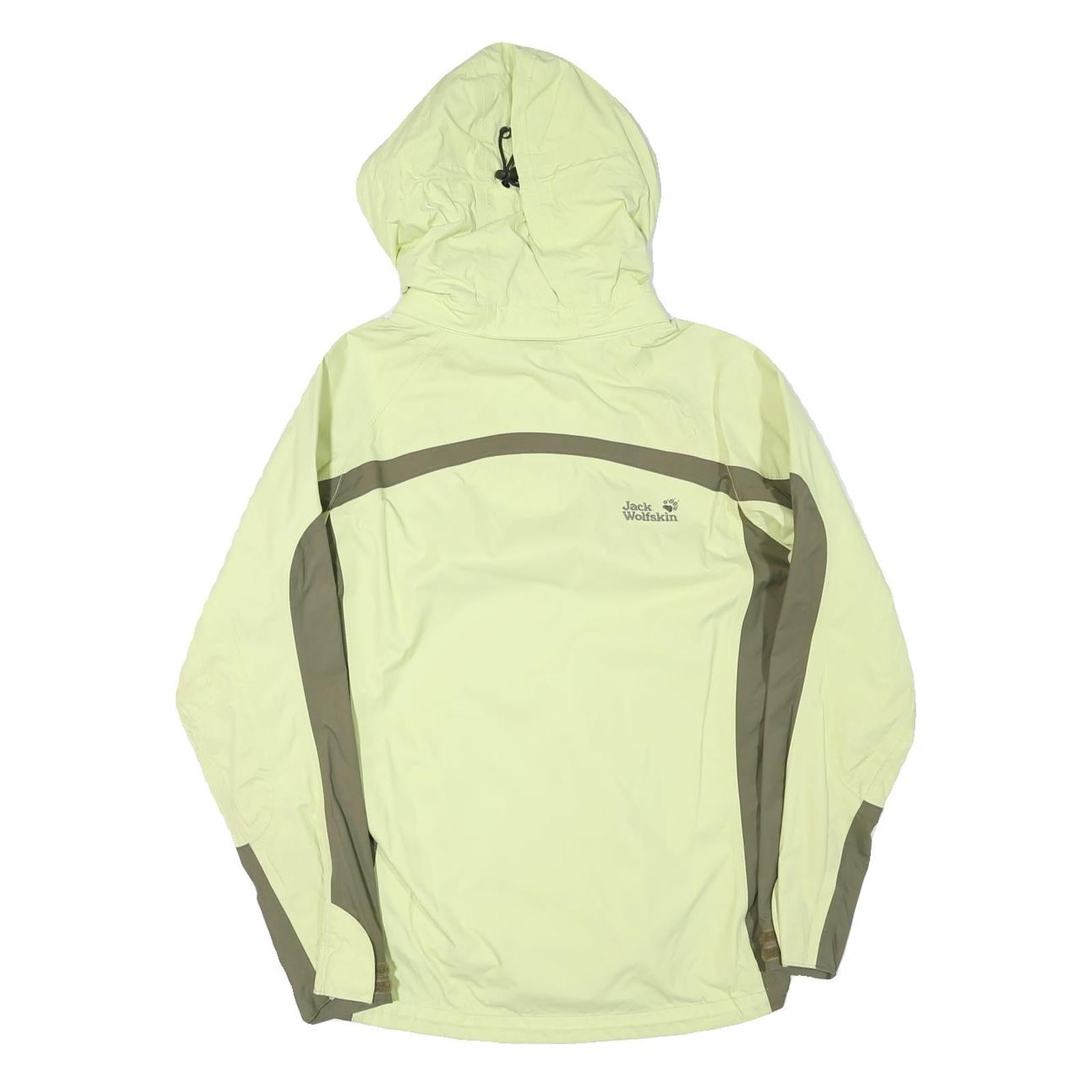 JACK WOLFSKIN Womens Yellow & Green Outdoor Jacket UK 8 Polyester Blend Zip
