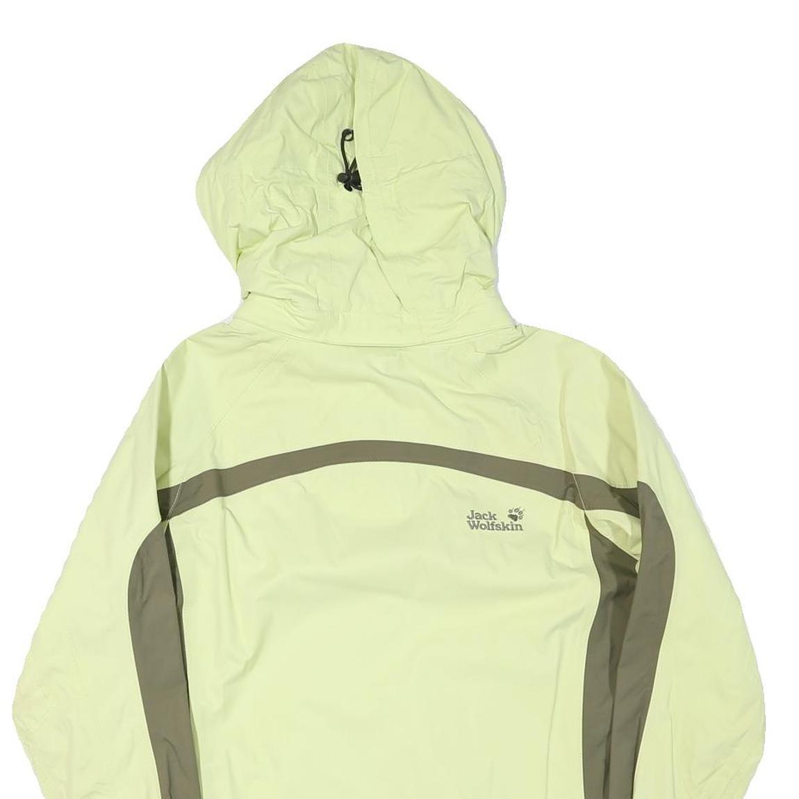 JACK WOLFSKIN Womens Yellow & Green Outdoor Jacket UK 8 Polyester Blend Zip