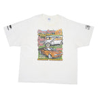 GILDAN Mens White Graffiti Weekend Print T-Shirt 2XL Short Sleeve Crew Neck