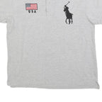 POLO RALPH LAUREN Mens Grey USA Flag Big Polo Player Short Sleeve XL Cotton