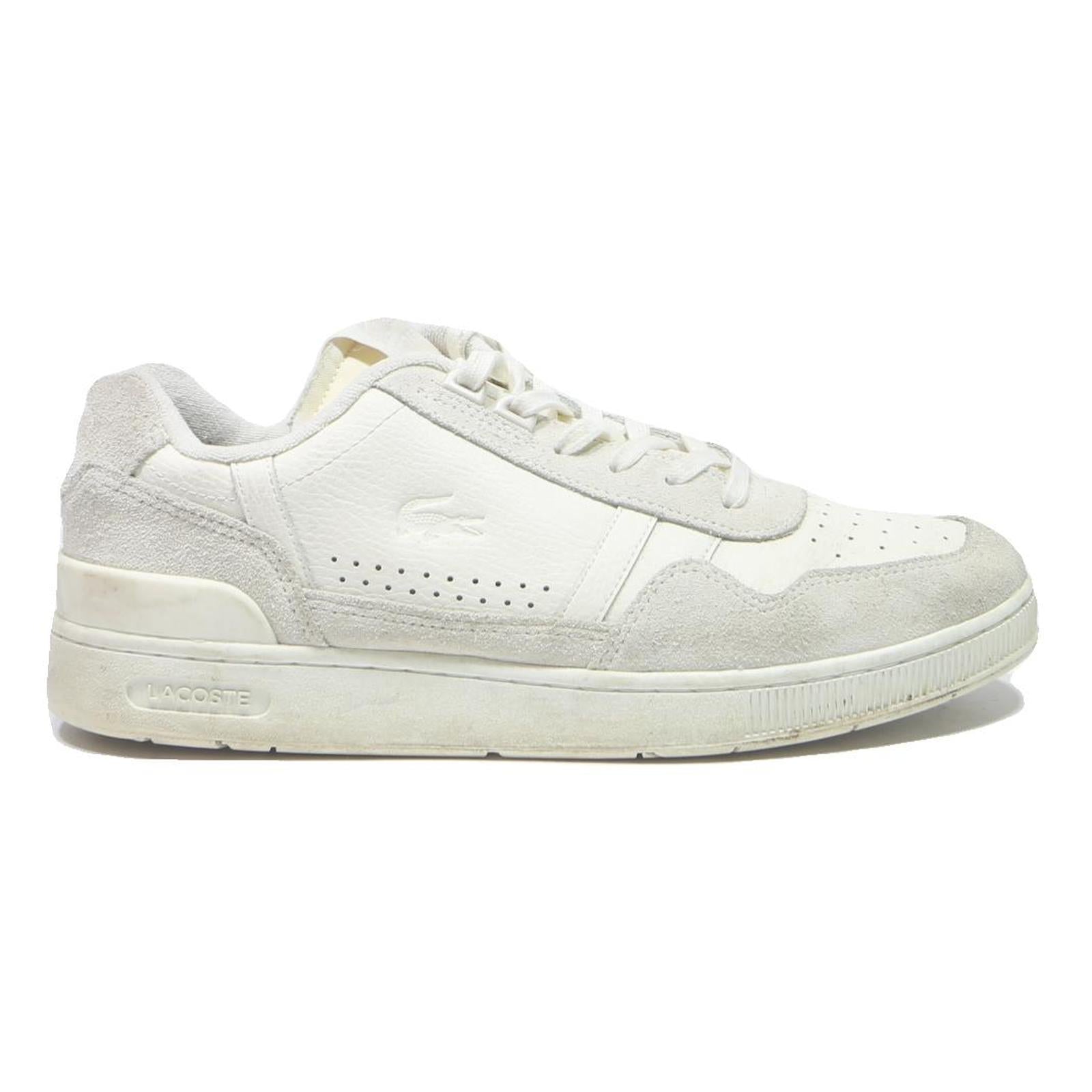 LACOSTE Court Classic Mens Low Top Trainers White Leather UK 9 Comfortable
