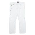 TOMMY JEANS Womens White Slim Skinny Denim Jeans W32 L26 Distressed Ripped