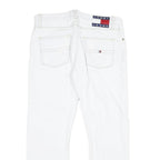 TOMMY JEANS Womens White Slim Skinny Denim Jeans W32 L26 Distressed Ripped