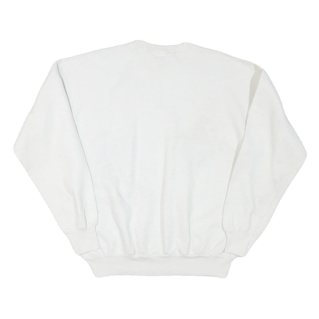 TEASE Mens White Harvest Time Produce Cotton Blend Crew Neck Sweatshirt L