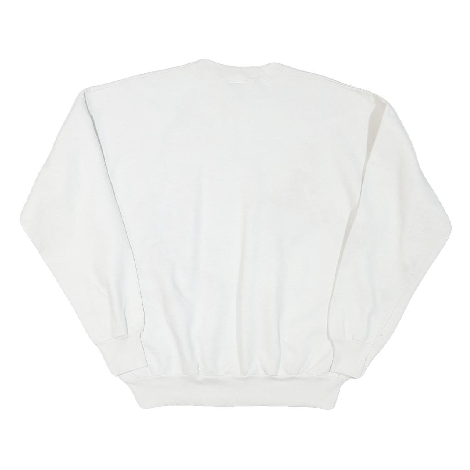 TEASE Mens White Harvest Time Produce Cotton Blend Crew Neck Sweatshirt L