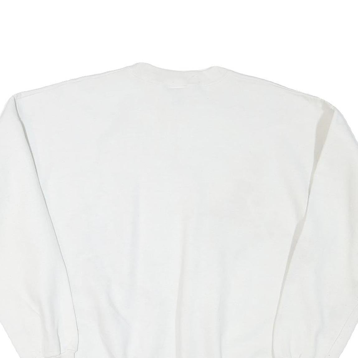 TEASE Mens White Harvest Time Produce Cotton Blend Crew Neck Sweatshirt L