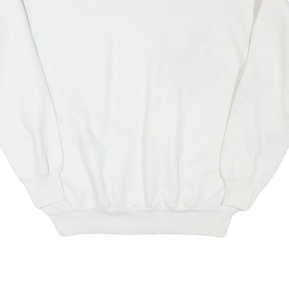 TEASE Mens White Harvest Time Produce Cotton Blend Crew Neck Sweatshirt L