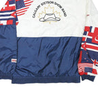 FLAG WEAR Womens White & Navy Flag Print Zip Jacket M Polyester Blend Casual