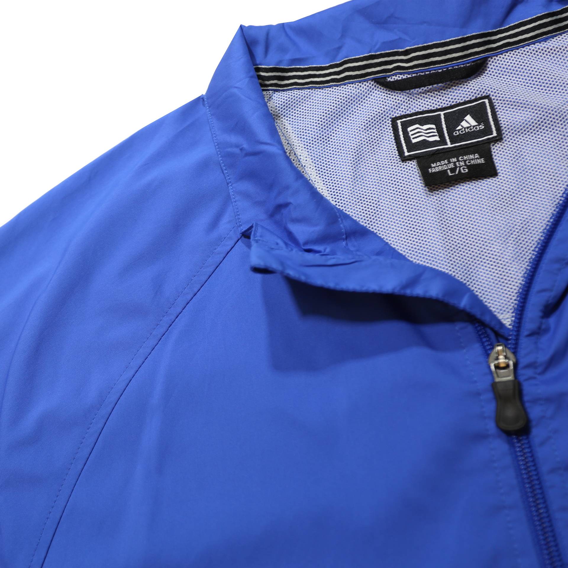 ADIDAS Mens Blue Athletic Jacket L Polyester Zip Sporty Lightweight