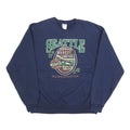 JERZEES Mens Navy Blue Seattle Public Market Centre Crew Neck L Sweatshirt
