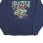 JERZEES Mens Navy Blue Seattle Public Market Centre Crew Neck L Sweatshirt