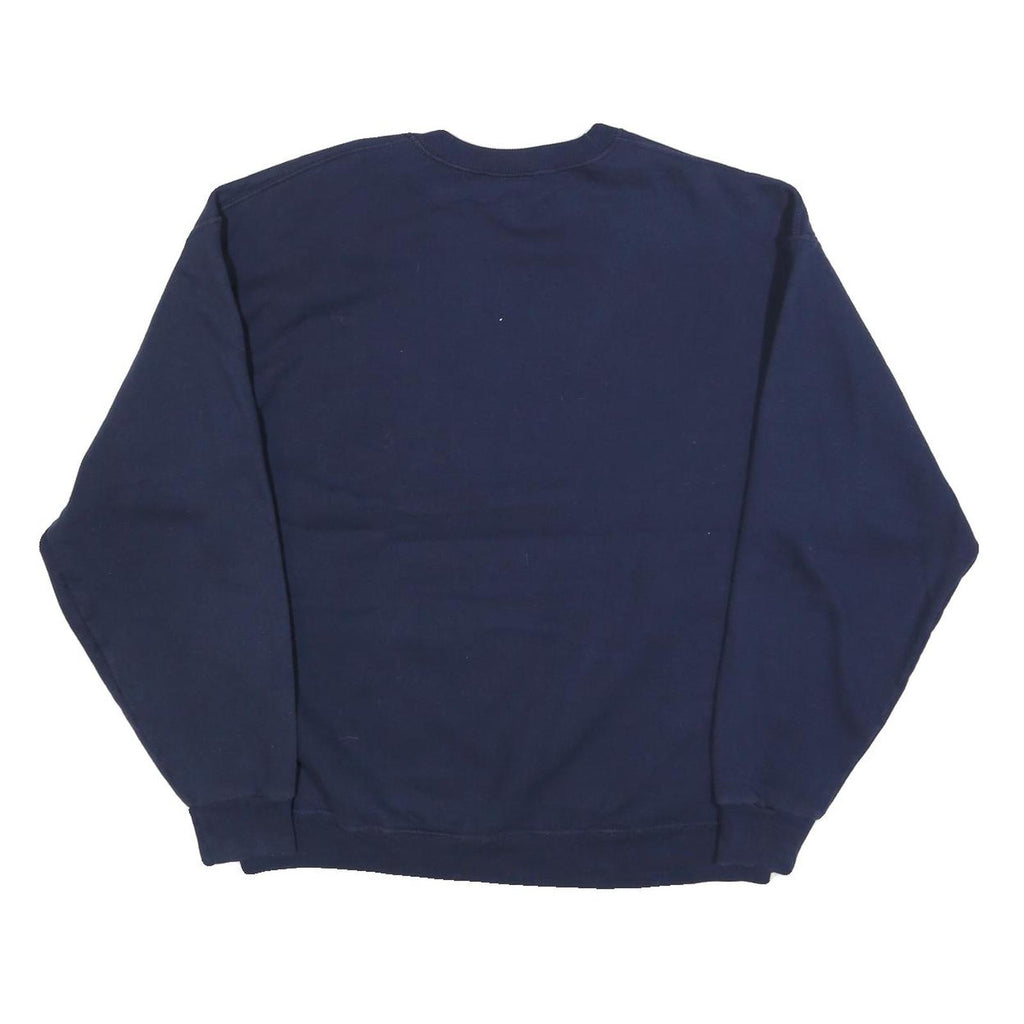 JERZEES Mens Navy Blue Seattle Public Market Centre Crew Neck L Sweatshirt