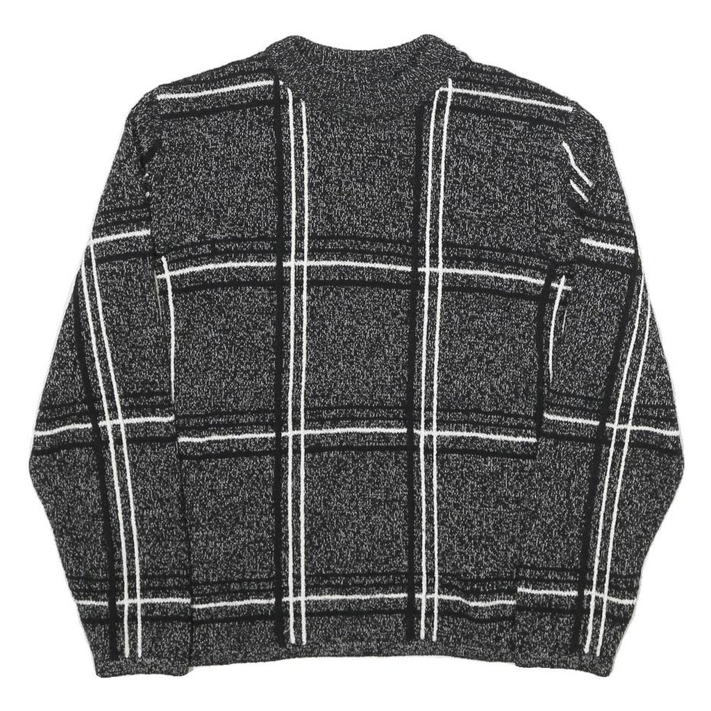 ALIA Womens Black Jumper Patterned Round Neck Basic Knit S Lightweight Soft