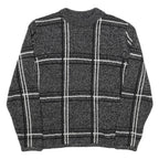 ALIA Womens Black Jumper Patterned Round Neck Basic Knit S Lightweight Soft