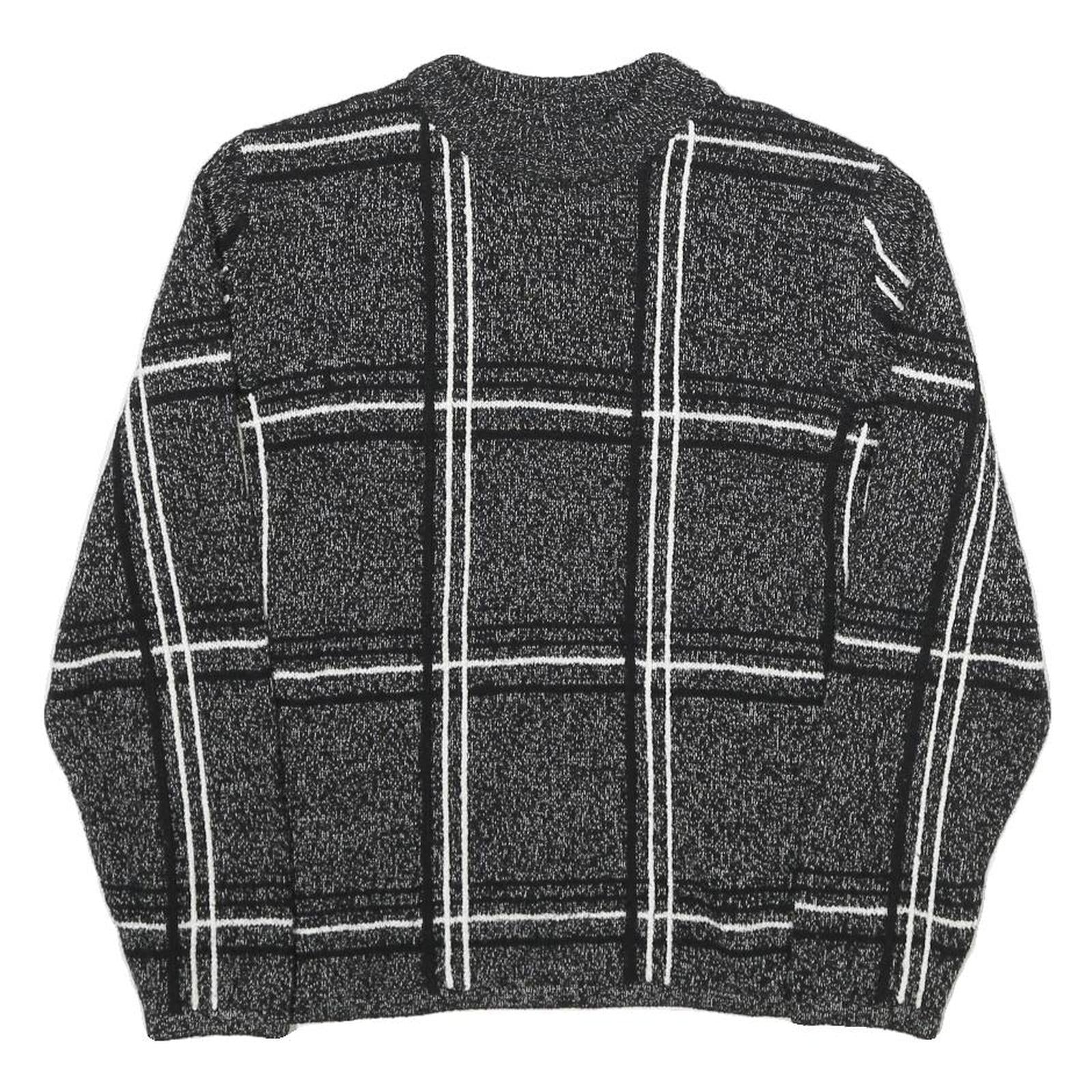 ALIA Womens Black Jumper Patterned Round Neck Basic Knit S Lightweight Soft