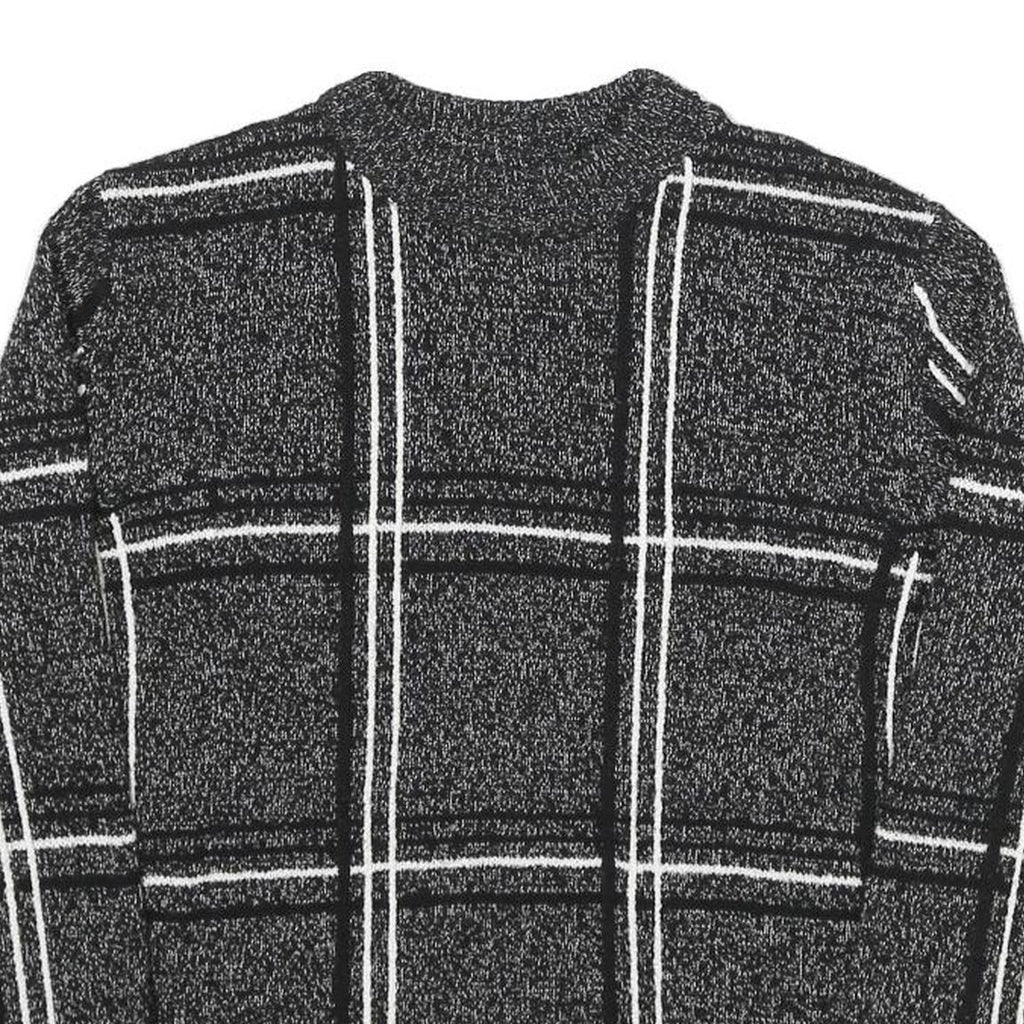 ALIA Womens Black Jumper Patterned Round Neck Basic Knit S Lightweight Soft