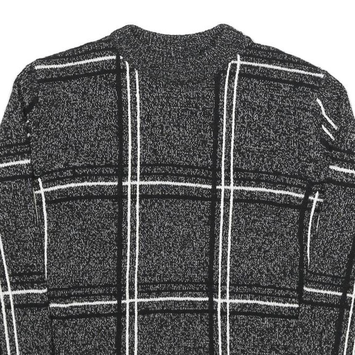 ALIA Womens Black Jumper Patterned Round Neck Basic Knit S Lightweight Soft