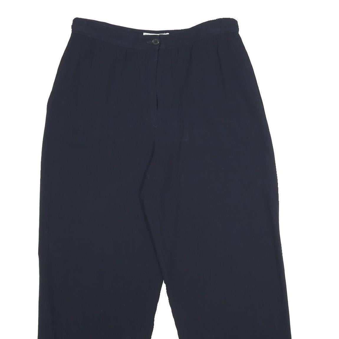 EMPORIO ARMANI Womens Regular Black Trousers W30 L28 Zip Classic Stylish