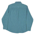 CHAPS Mens Blue & Green Check Shirt L Button Down Cotton Blend Casual