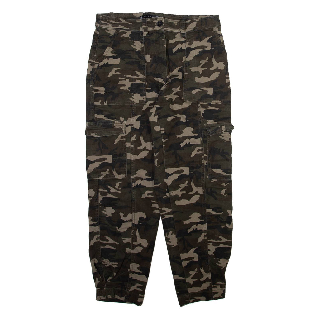 AMISU Camo Cargo Womens Trousers Green Relaxed Tapered W30 L26