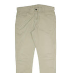 DICKIES Womens Slim Beige Cotton Blend Slim Fit Trousers W32 L28 Zip Closure