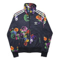 ADIDAS Womens Firebird Black Floral Track Jacket M Polyester Microfibre Zip