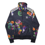 ADIDAS Womens Firebird Black Floral Track Jacket M Polyester Microfibre Zip