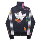 ADIDAS Womens Firebird Black Floral Track Jacket M Polyester Microfibre Zip