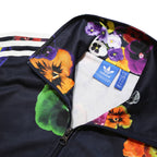 ADIDAS Womens Firebird Black Floral Track Jacket M Polyester Microfibre Zip