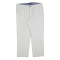 TOMMY HILFIGER Mens Cotton Blend Beige Regular Fit Straight Trousers W36 L30