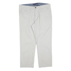 TOMMY HILFIGER Mens Cotton Blend Beige Regular Fit Straight Trousers W36 L30