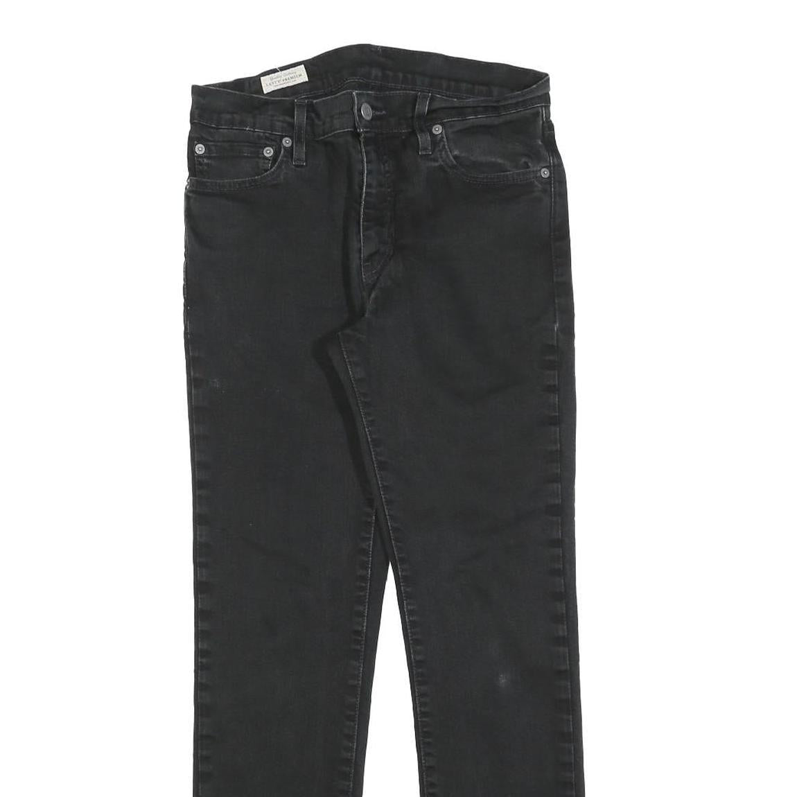 LEVI'S 511 Slim Mens Black Slim Skinny Denim Medium W30 L30 Zip Jeans