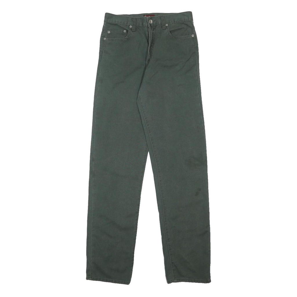 PEPE JEANS Mens Cotton Green Slim Straight Trousers W27 L32 Casual Zip