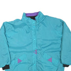 Womens Blue & Purple Nylon Button Jacket L Plain Size L Lightweight Retro