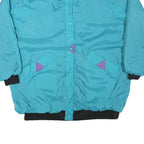 Womens Blue & Purple Nylon Button Jacket L Plain Size L Lightweight Retro