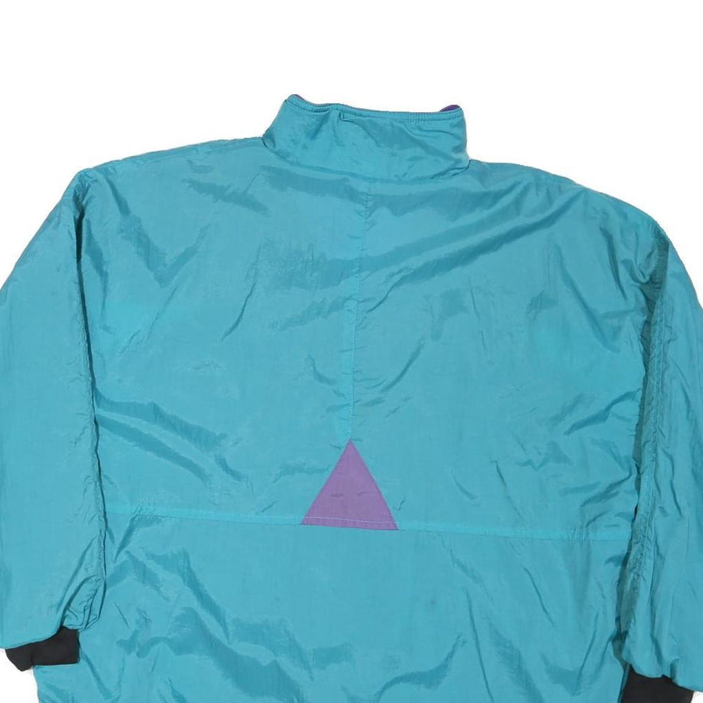 Womens Blue & Purple Nylon Button Jacket L Plain Size L Lightweight Retro